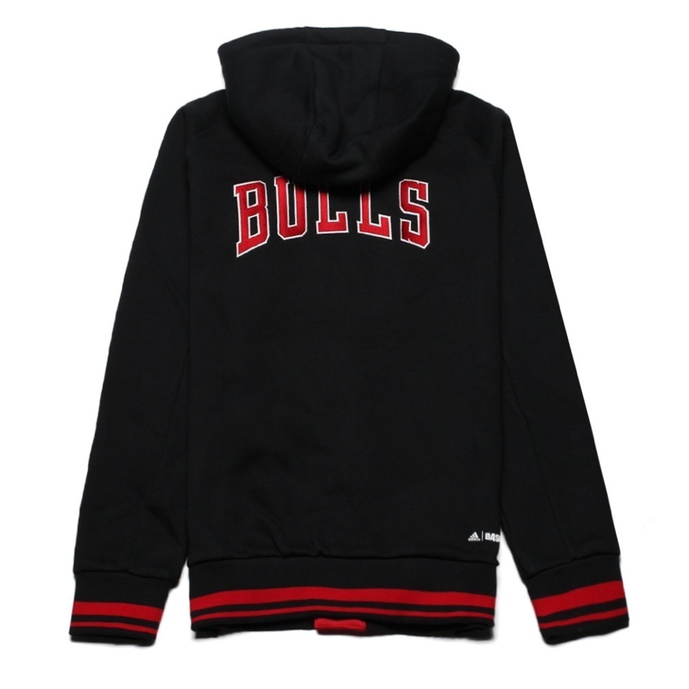ADIDAS Chicago Bulls NBA Red & Black Train Jacket, Full Zip Hoodie, Sz M - Picture 2 of 12